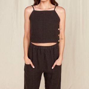 Vintage Style Crop Cami Tank by Mate the Label